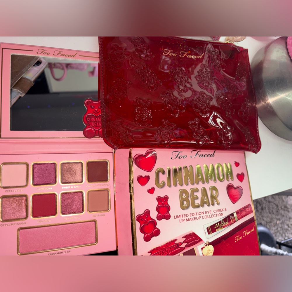 Too Faced Cinnamon Bear Eyeshadow Palette and bag no lipstick